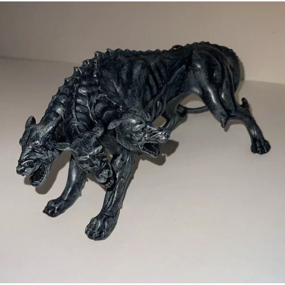 Faux Stone Greek Guardian Hydra Hound Dogs Of Hades Cerberus Statue